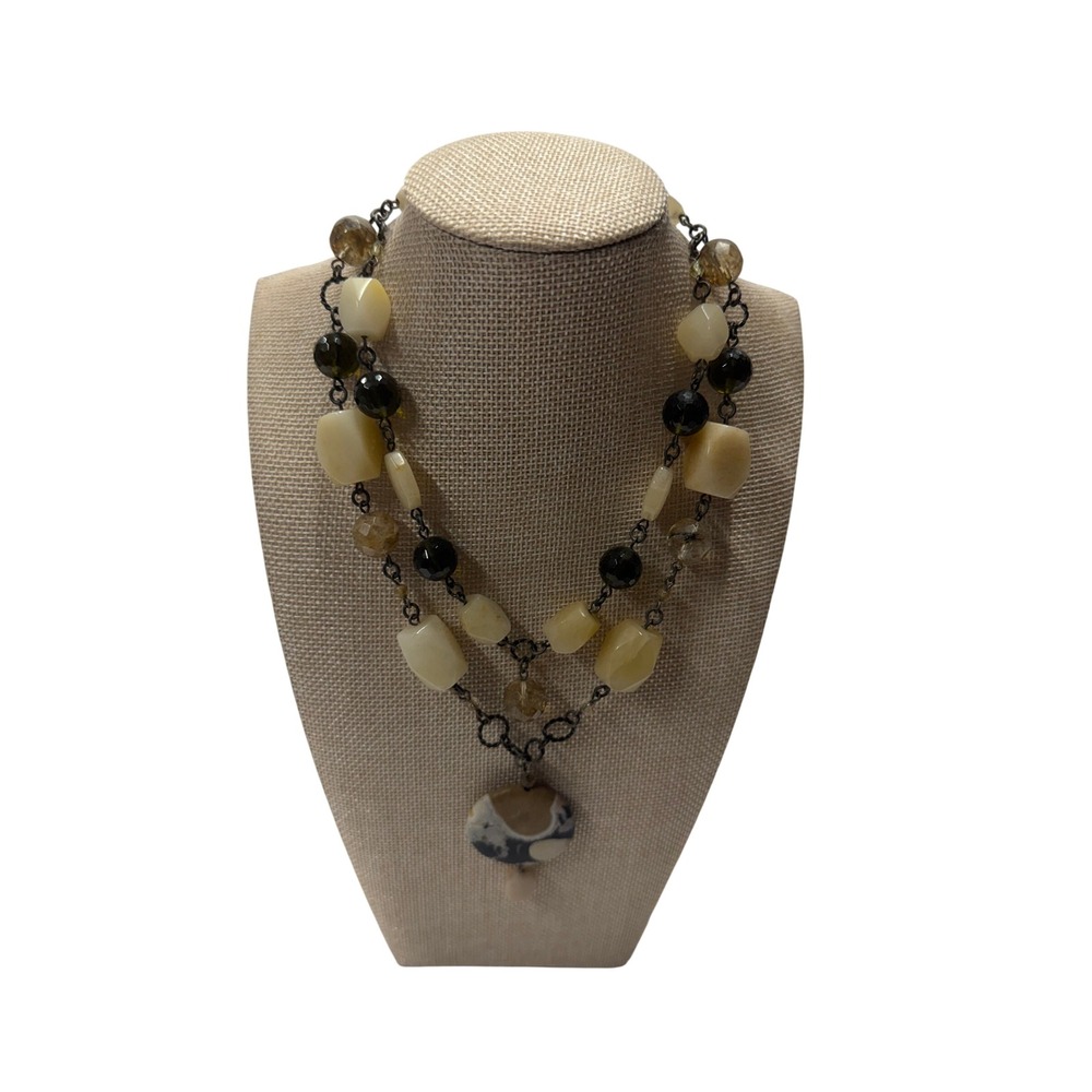 Designs By SI Layered Beaded Statement Necklace